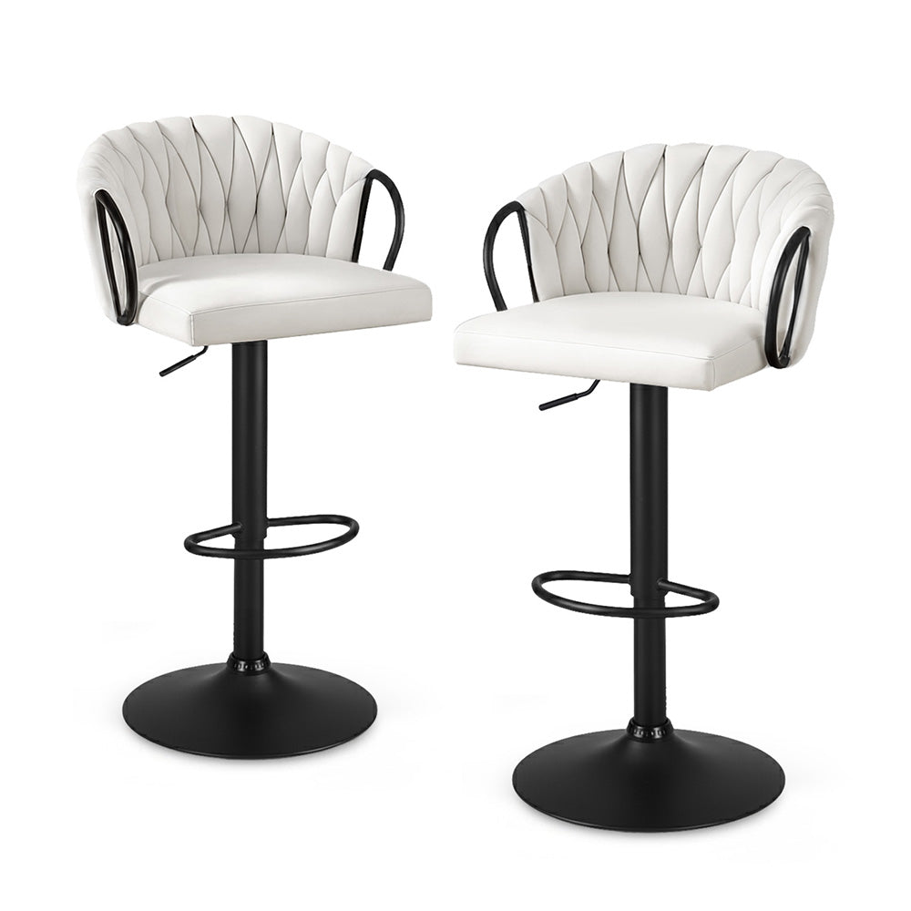 VELVET Bar Stool x 2 - Ivory