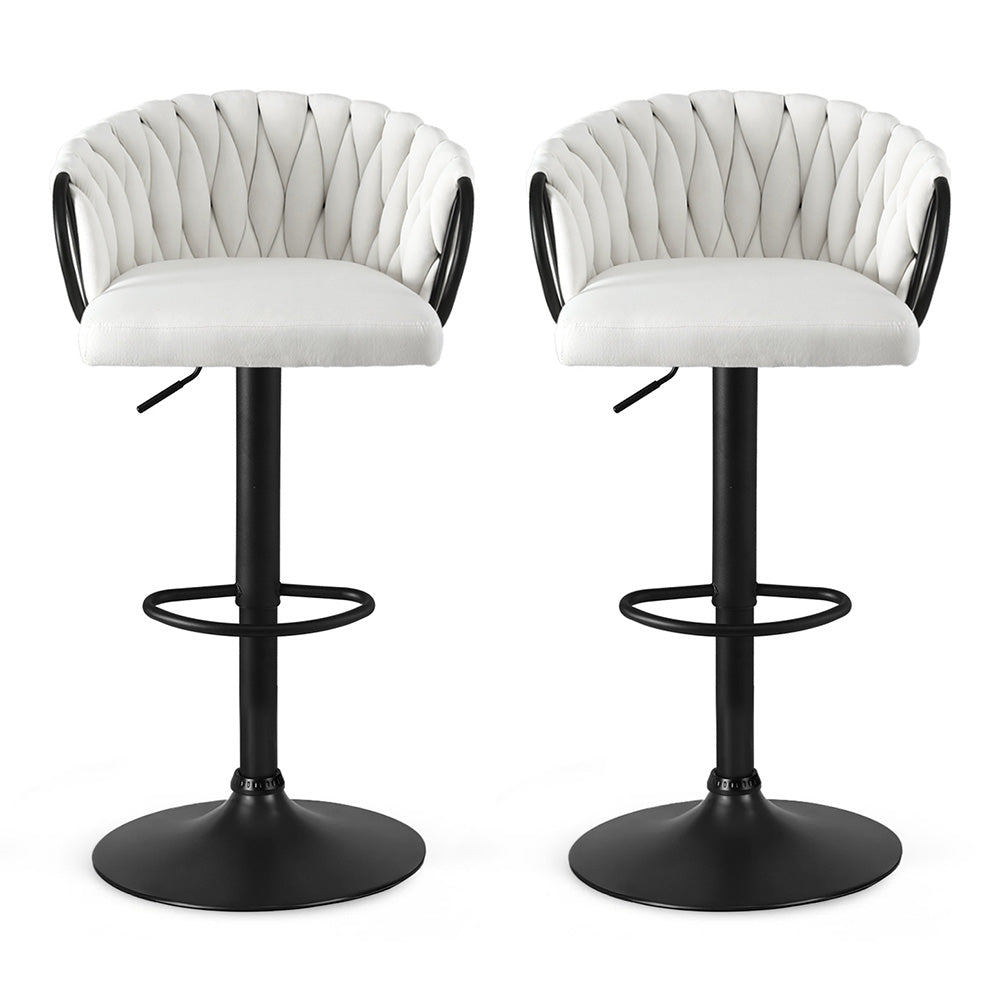 VELVET Bar Stool x 2 - Ivory