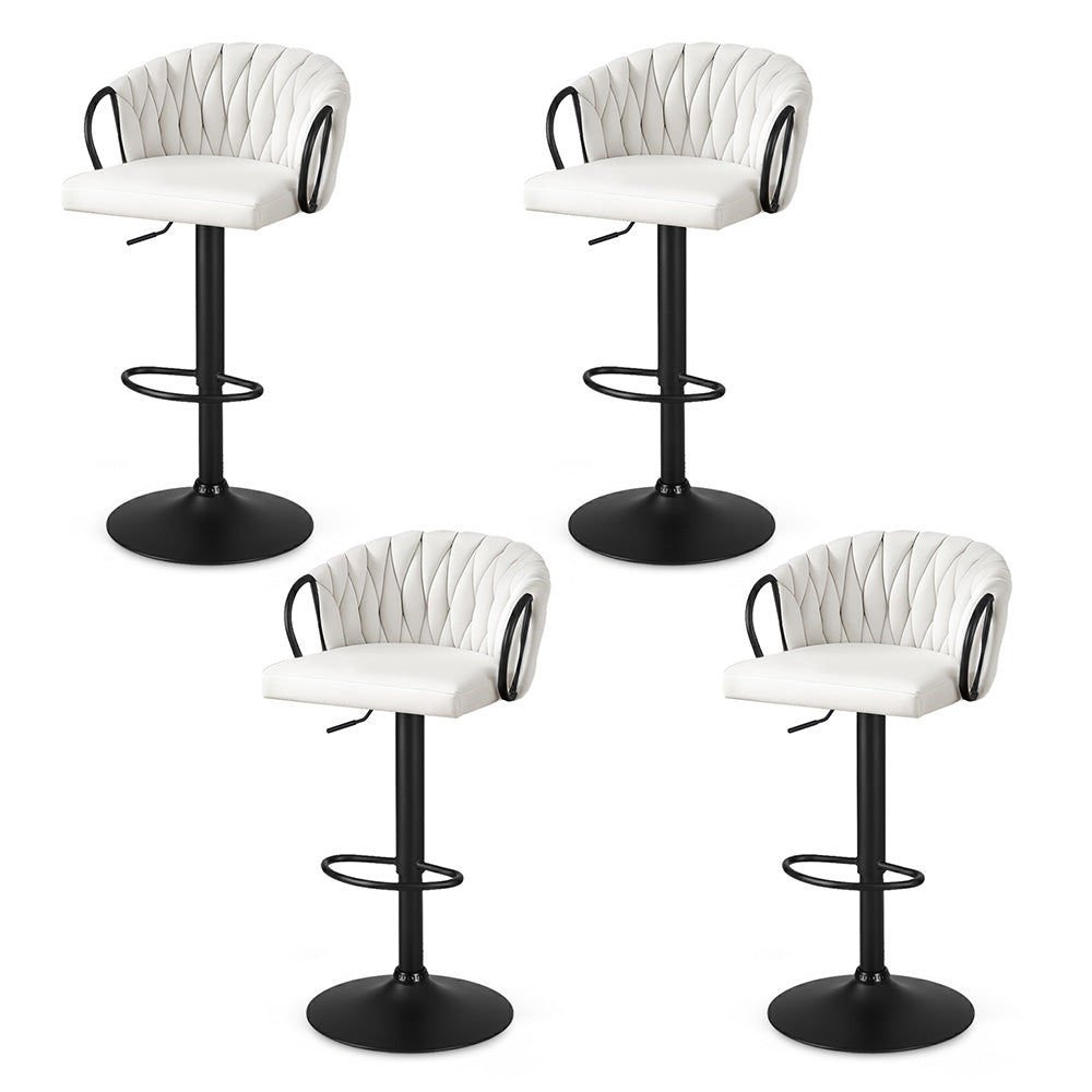 VELVET Bar Stool x 4 - Ivory