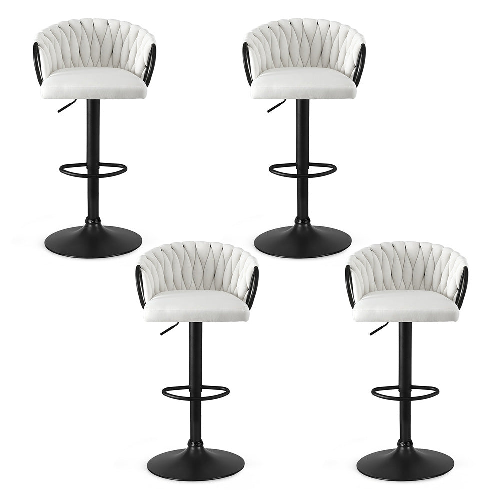 VELVET Bar Stool x 4 - Ivory
