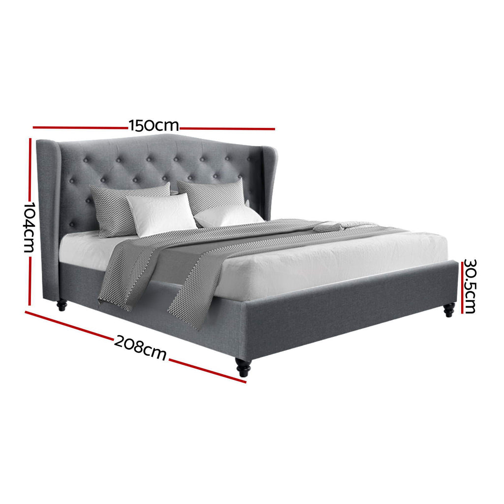 PIER Light Grey Bed Frame - Double
