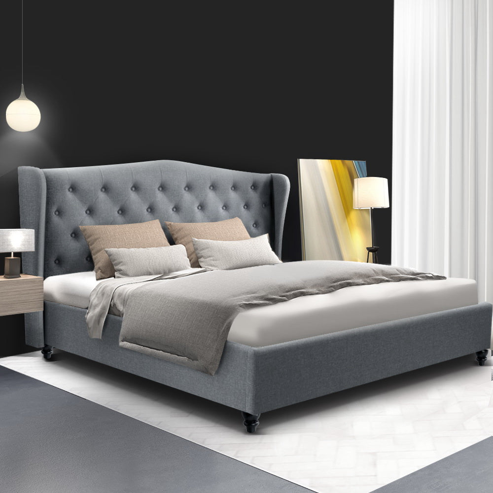 PIER Light Grey Bed Frame - King