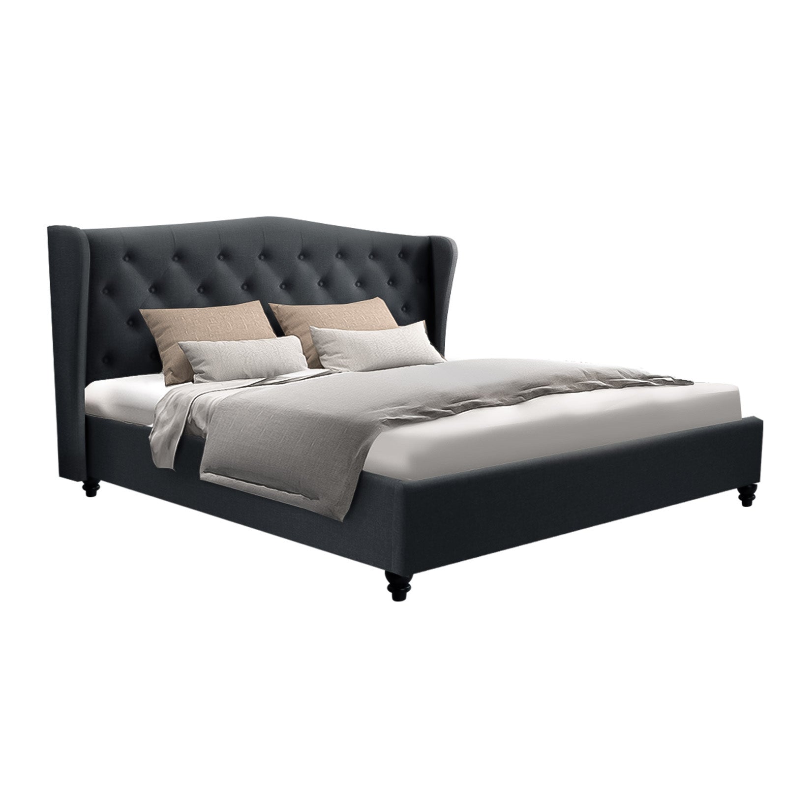 PIER Bed Frame, Charcoal - Queen
