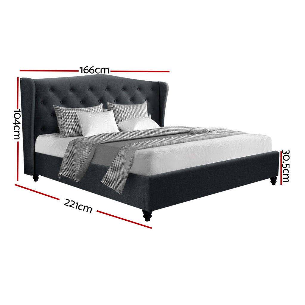 PIER Bed Frame, Charcoal - Queen