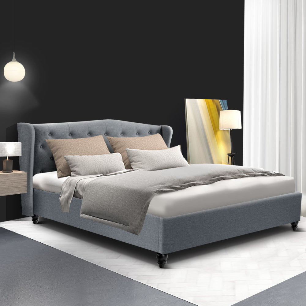 PIER Light Grey Bed Frame - Queen