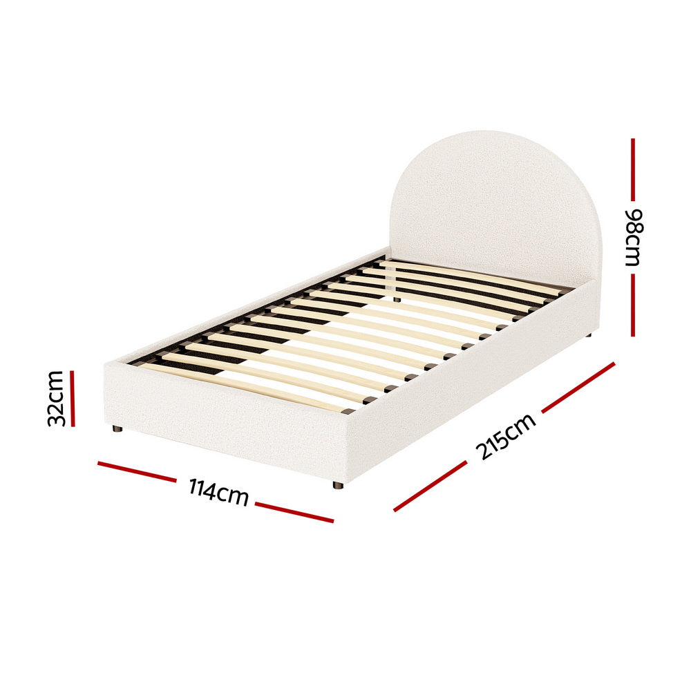 ELLA Bed Frame with Gas Lift Storage - King Single