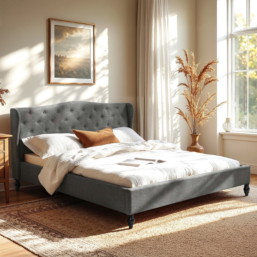 PIER Grey Bed Frame - King