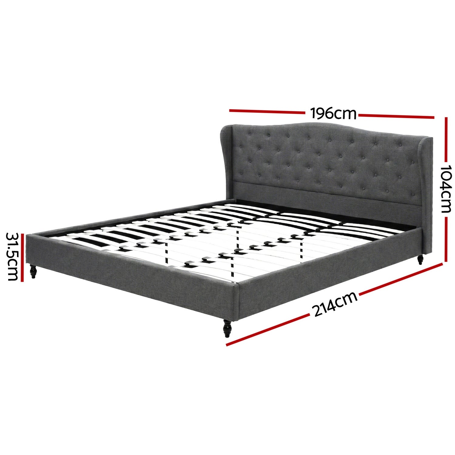 PIER Grey Bed Frame - King