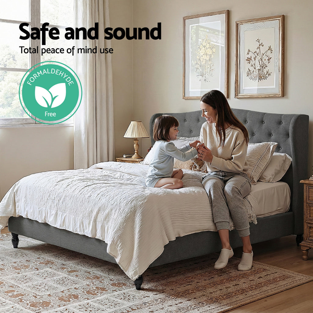 PIER Grey Bed Frame - King