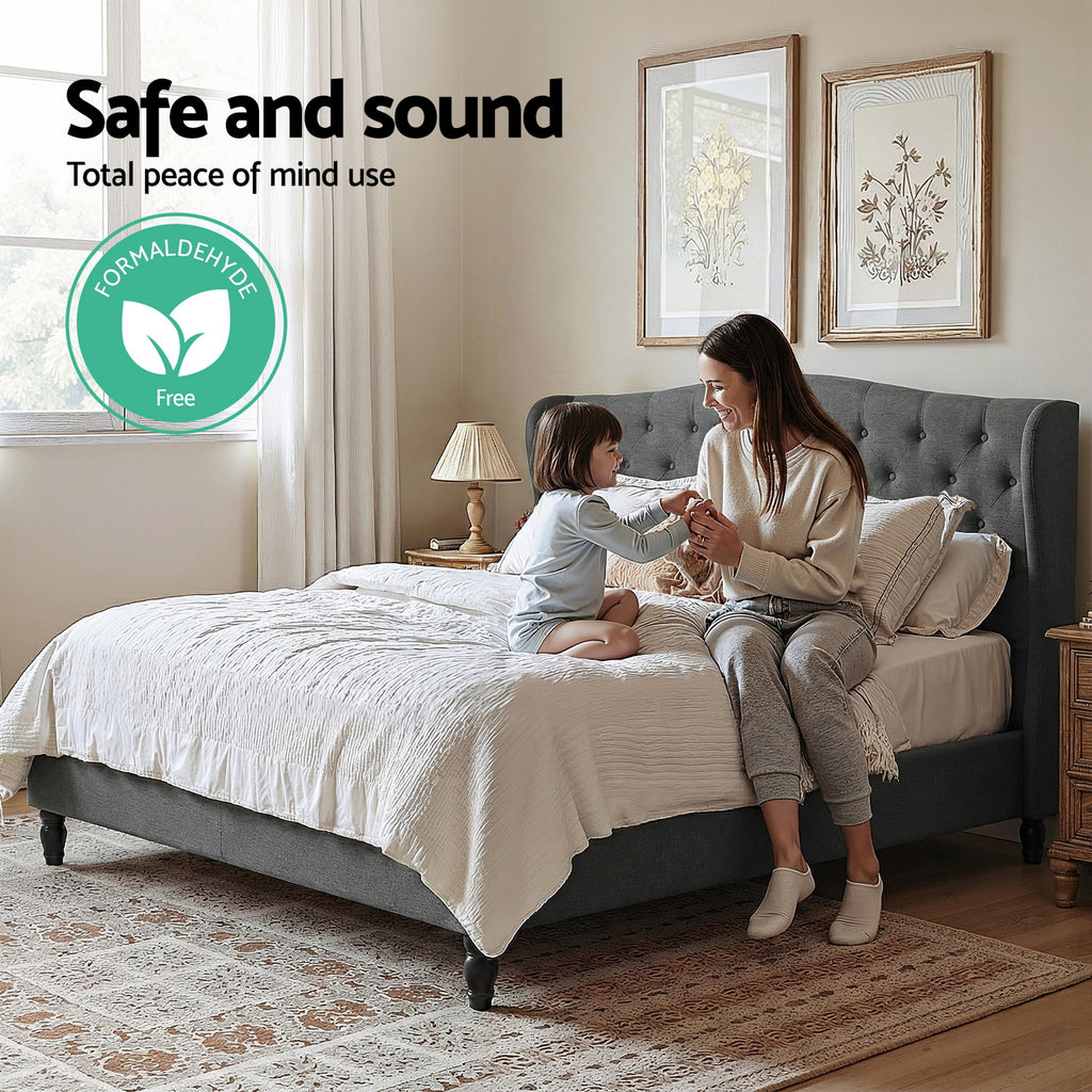 PIER Grey Bed Frame - Queen