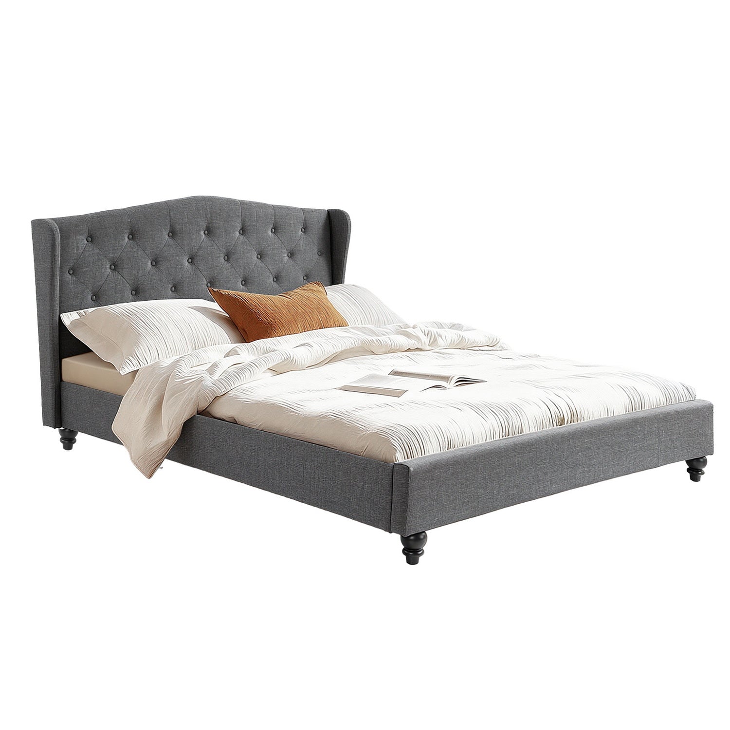 PIER Grey Bed Frame - Queen