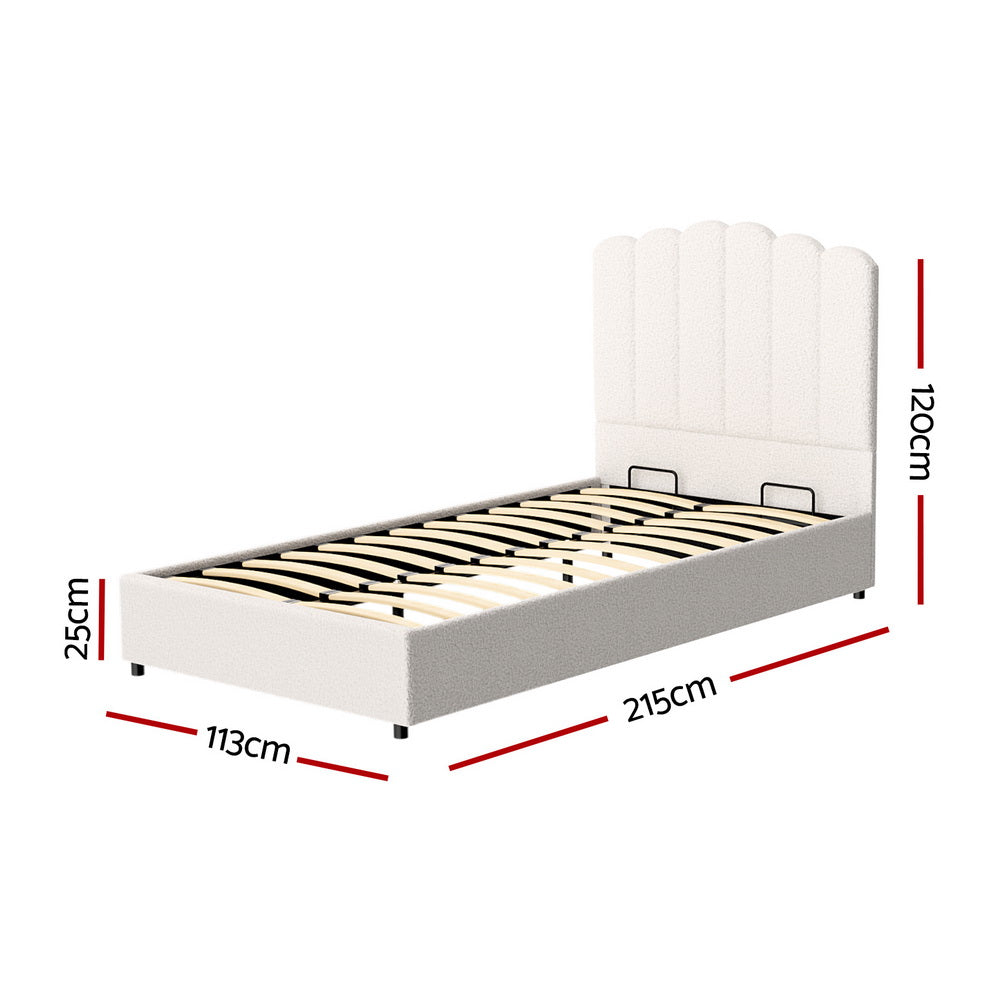 FION Boucle Bed Frame - King Single