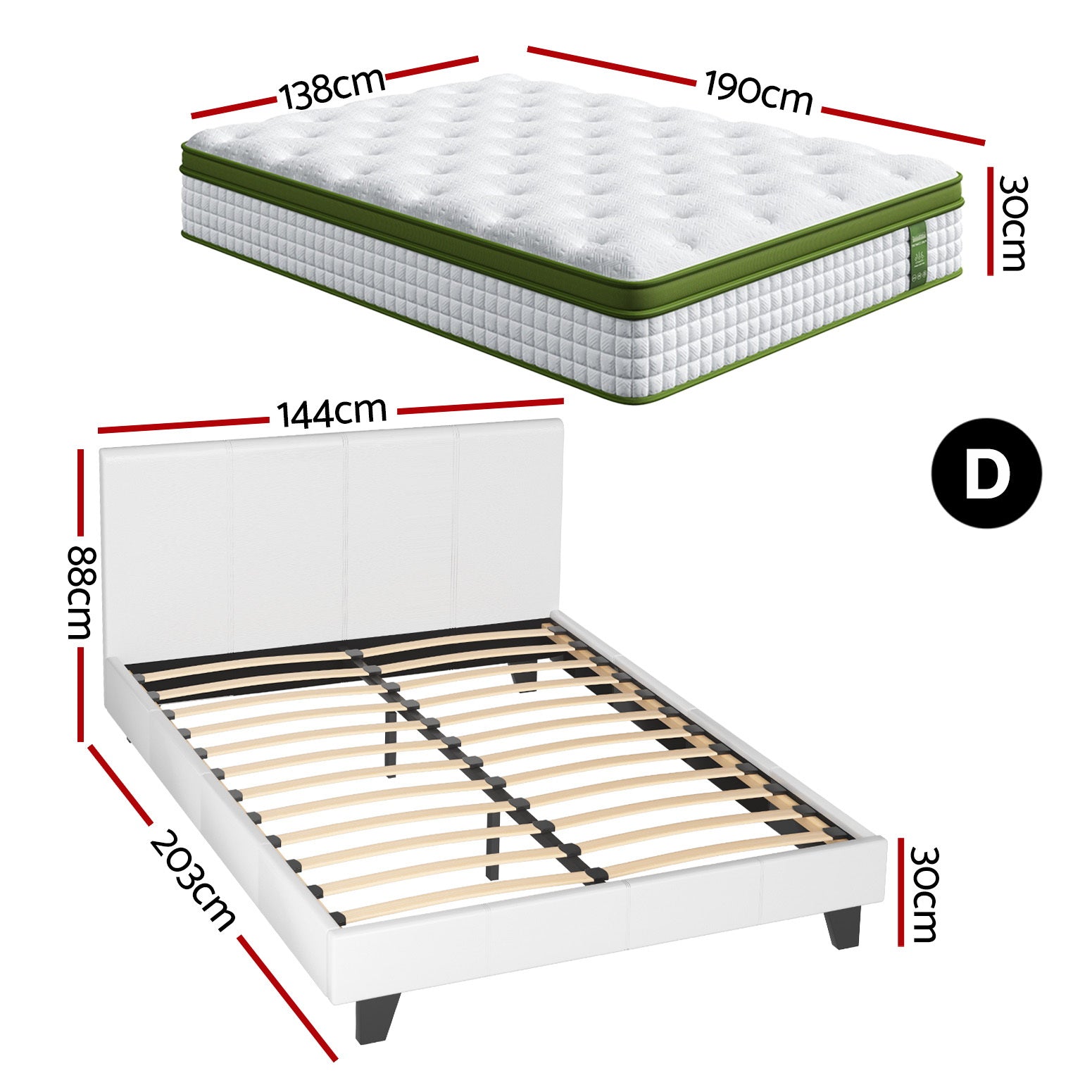 NEO Bed Frame & Mattress Package - Double