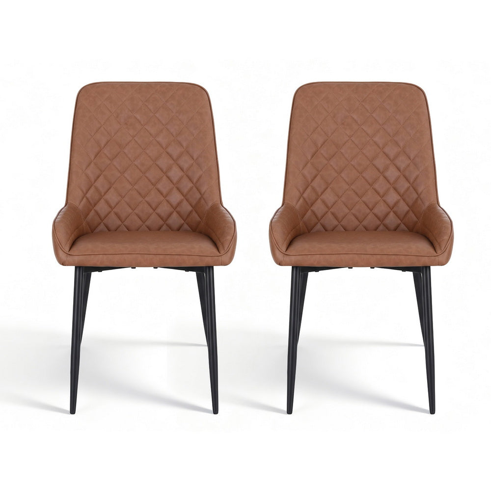 ASH Dining Chairs x 2 - Brown