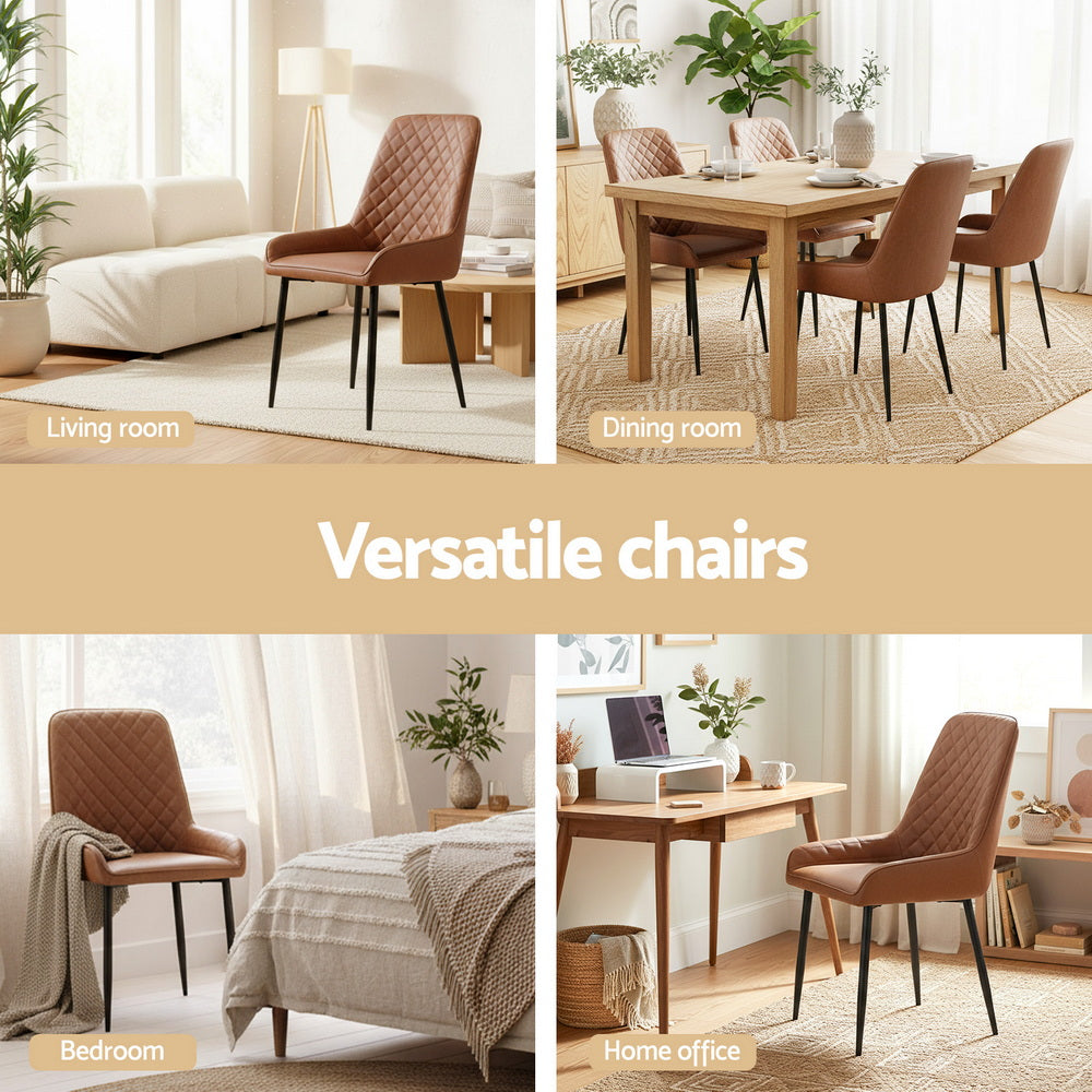 ASH Dining Chairs x 2 - Brown