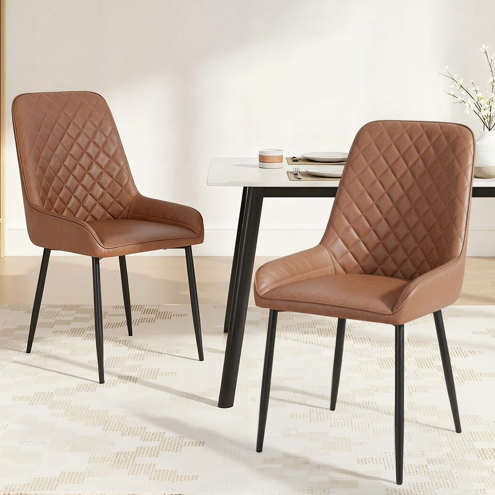 ASH Dining Chairs x 2 - Brown