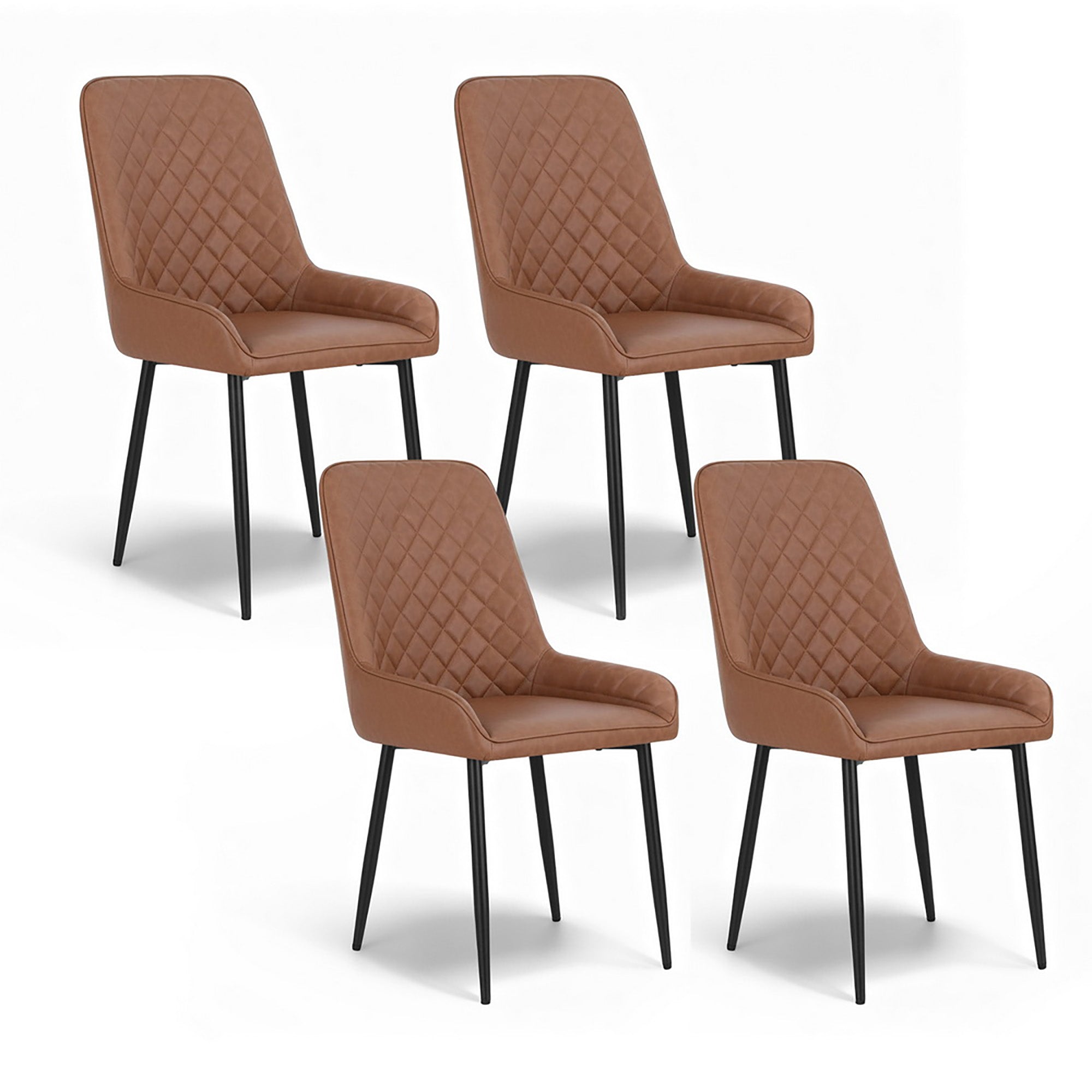ASH Dining Chairs x 4 - Brown
