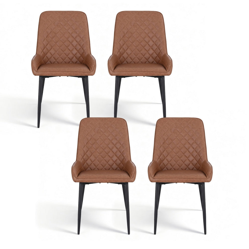 ASH Dining Chairs x 4 - Brown