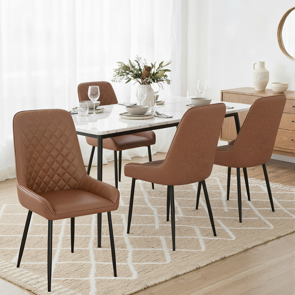 ASH Dining Chairs x 4 - Brown