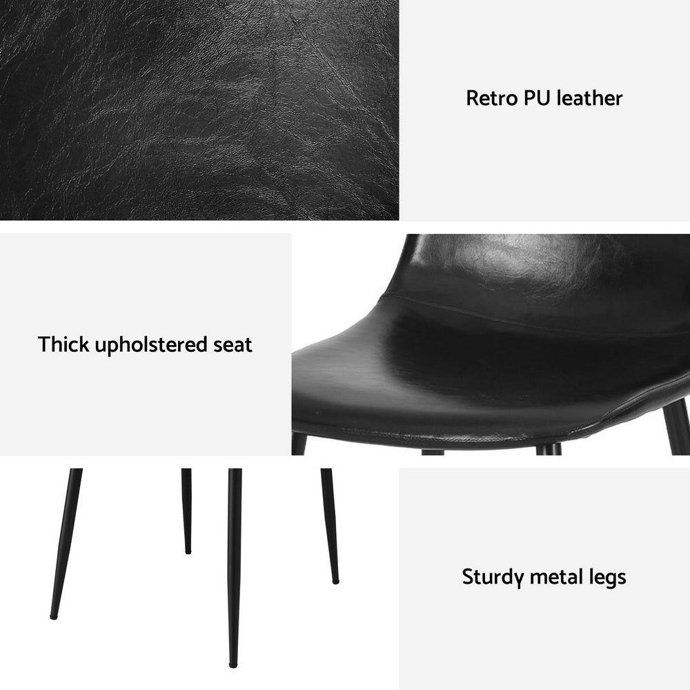 AALYA Dining Chairs x 4 - Black