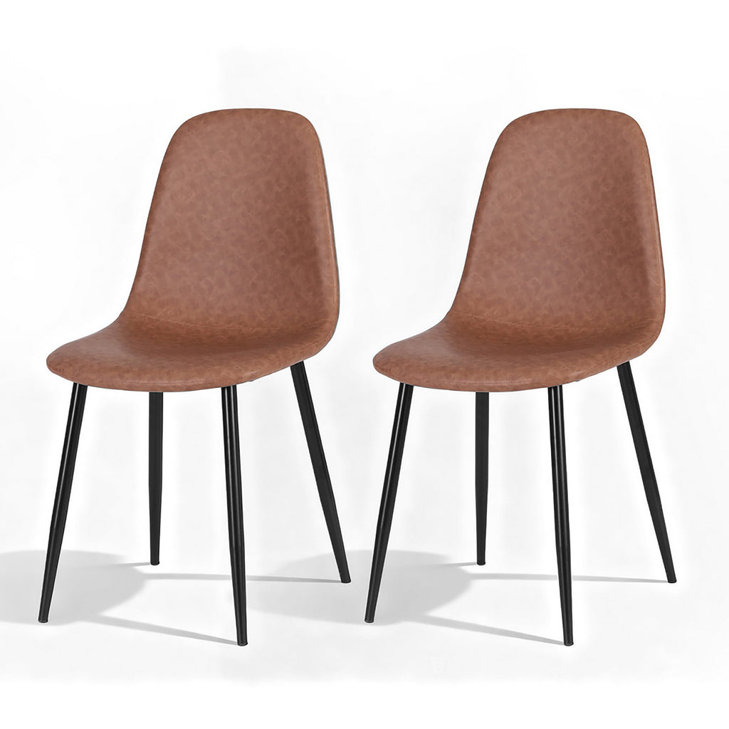 AAYLA Dining Chairs x 2 - Brown