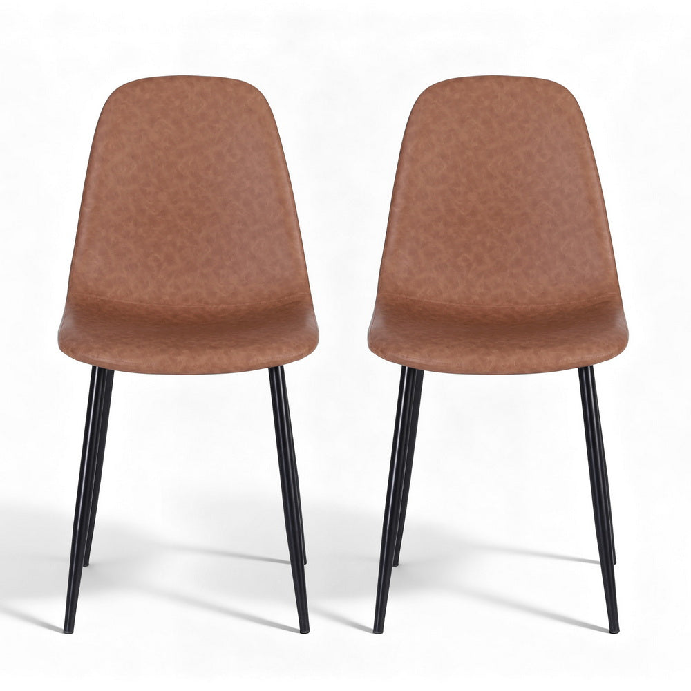 AAYLA Dining Chairs x 2 - Brown