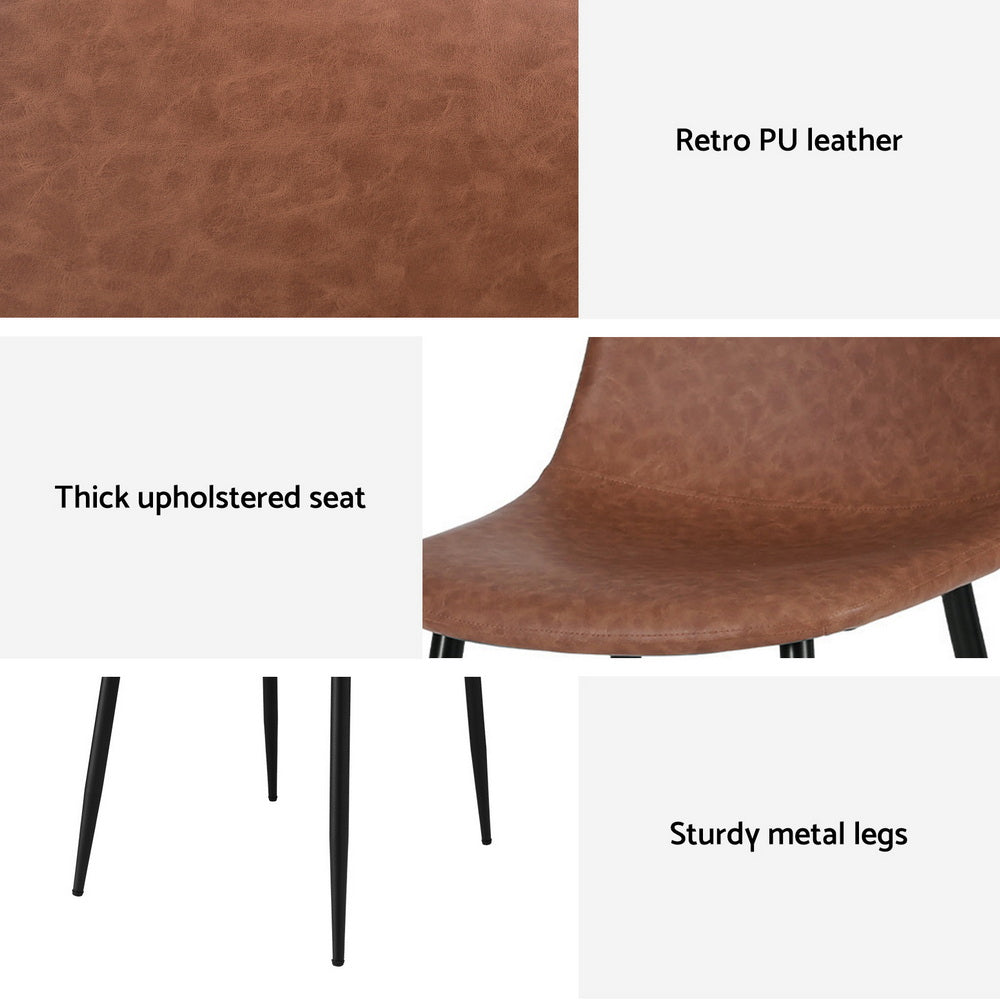 AAYLA Dining Chairs x 2 - Brown
