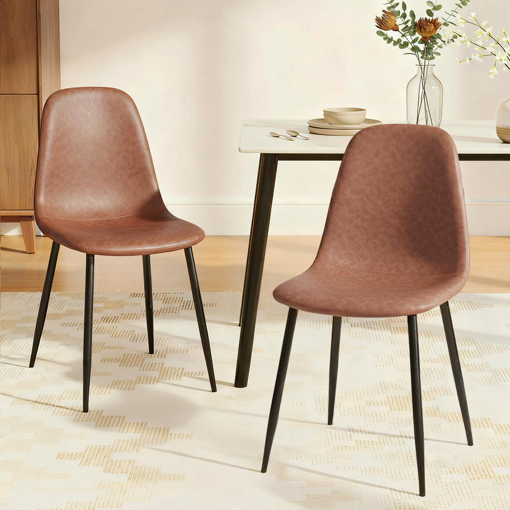 AAYLA Dining Chairs x 2 - Brown