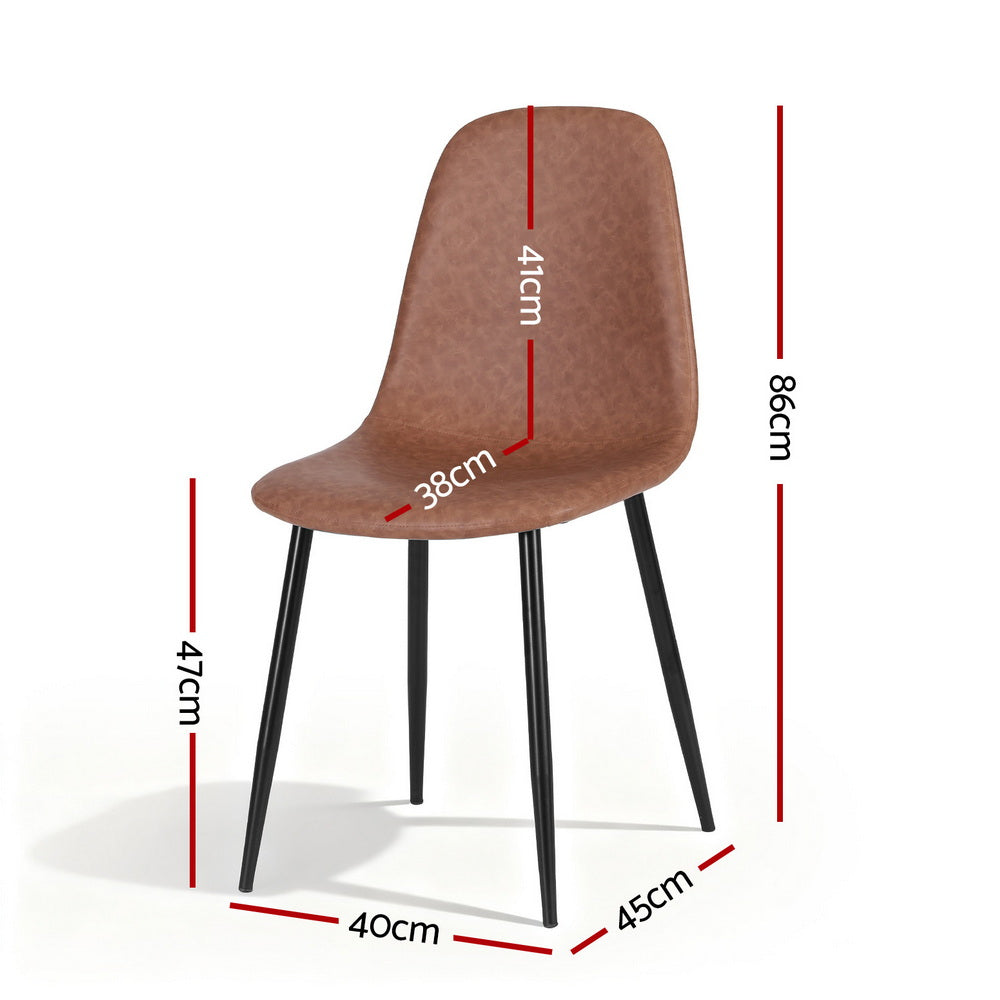 AAYLA Dining Chairs x 4 - Brown