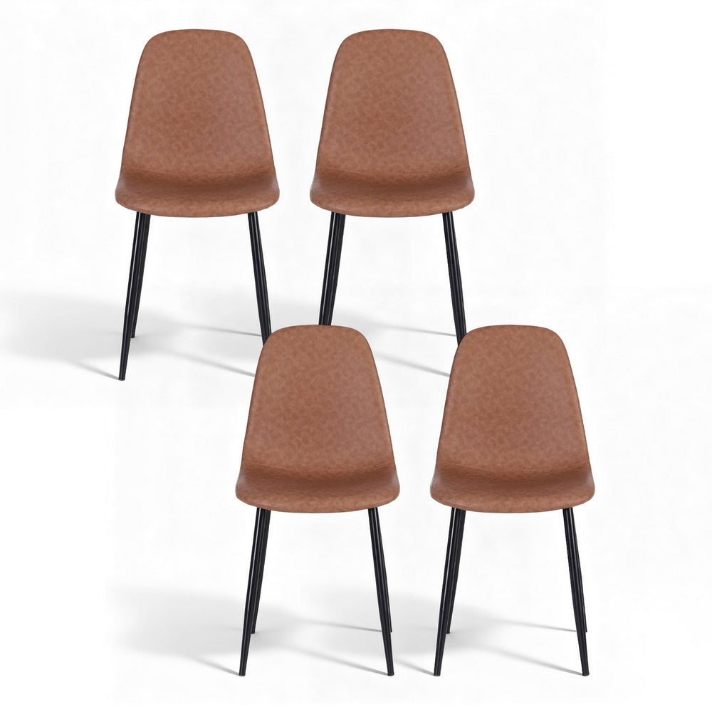 AAYLA Dining Chairs x 4 - Brown