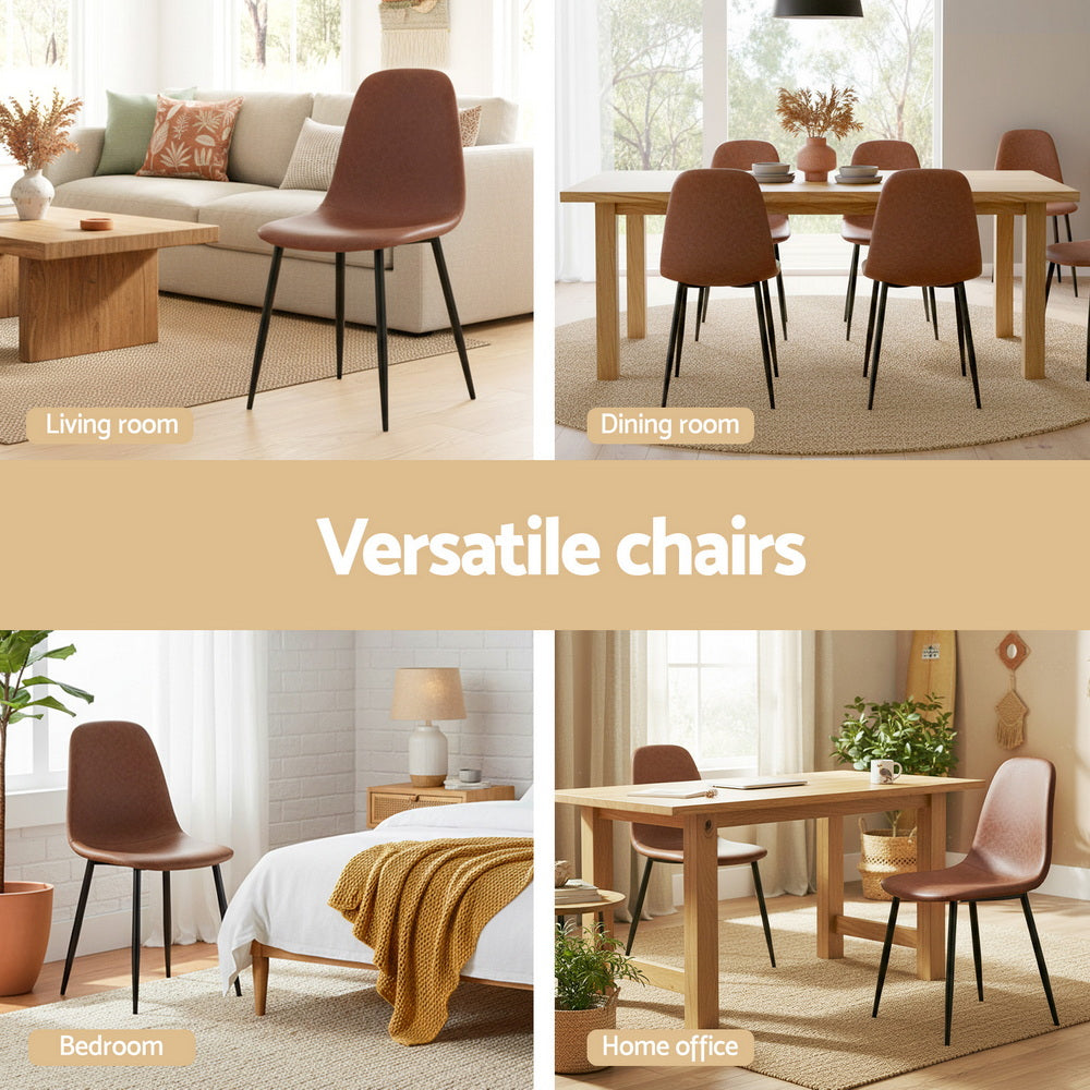 AAYLA Dining Chairs x 4 - Brown