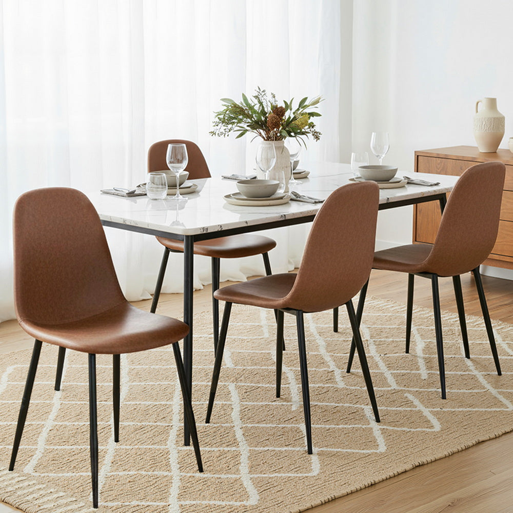 AAYLA Dining Chairs x 4 - Brown
