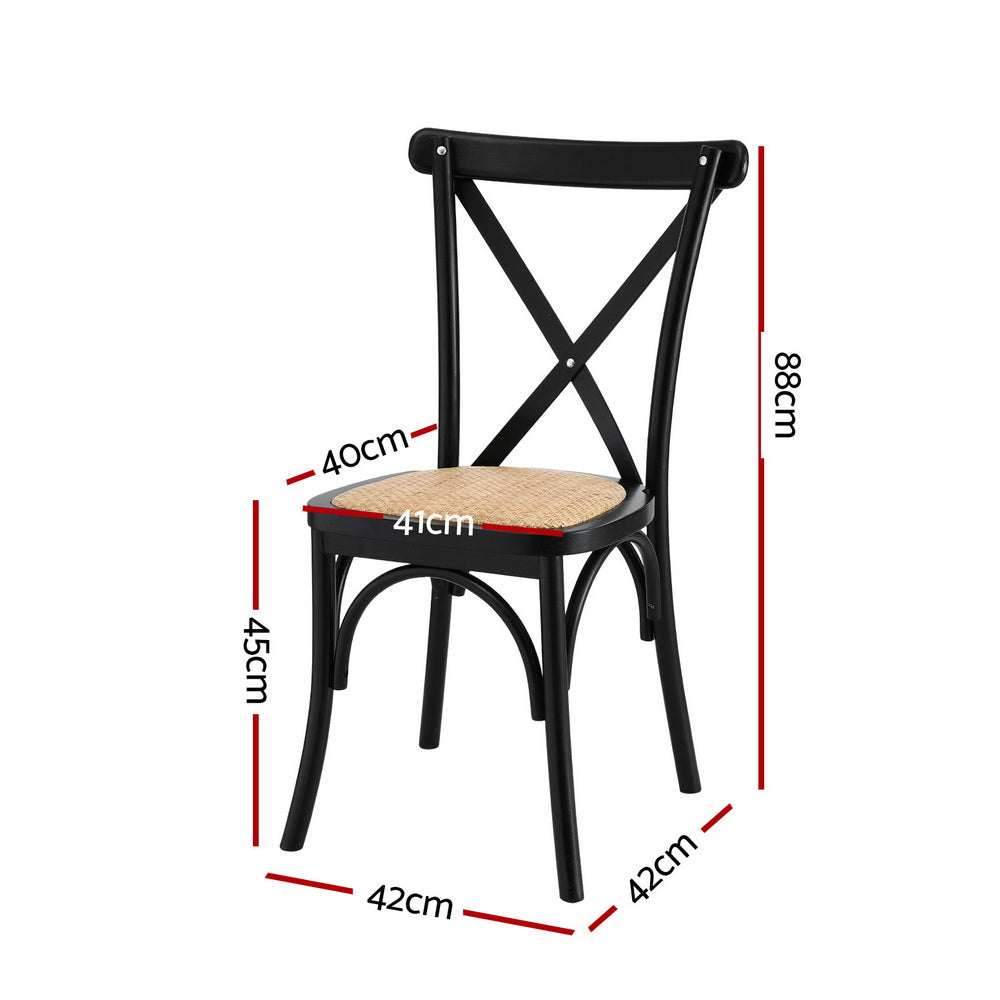 CRUX Rattan Dining Chairs, Set of 2 - Black