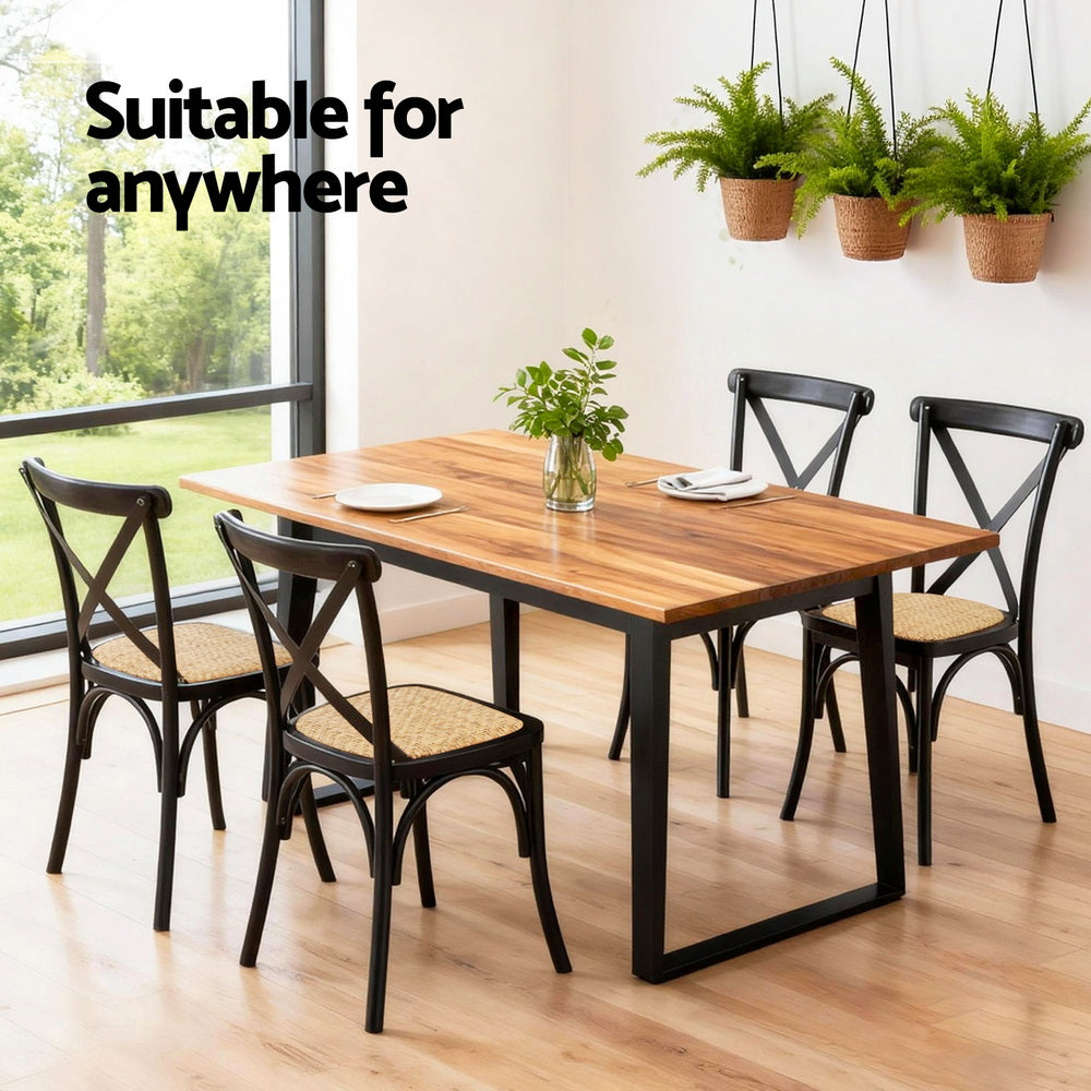 CRUX Rattan Dining Chairs, Set of 4 - Black