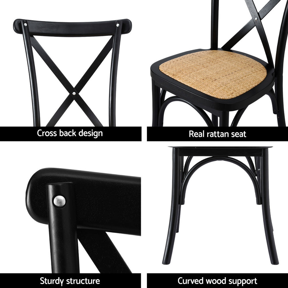 CRUX Rattan Dining Chairs, Set of 4 - Black
