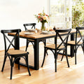 CRUX Rattan Dining Chairs, Set of 4 - Black