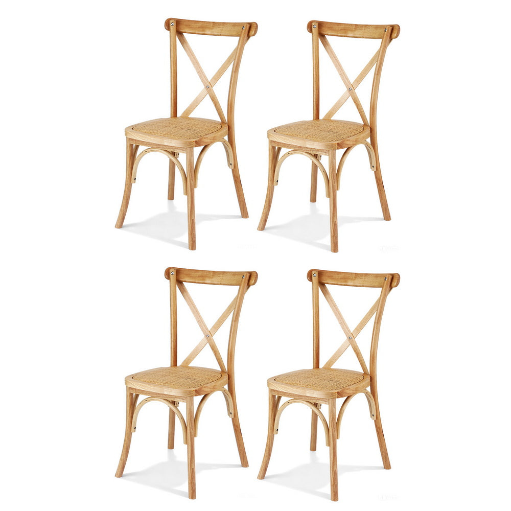 CRUX Rattan Dining Chairsm Sets of 4 - Natural