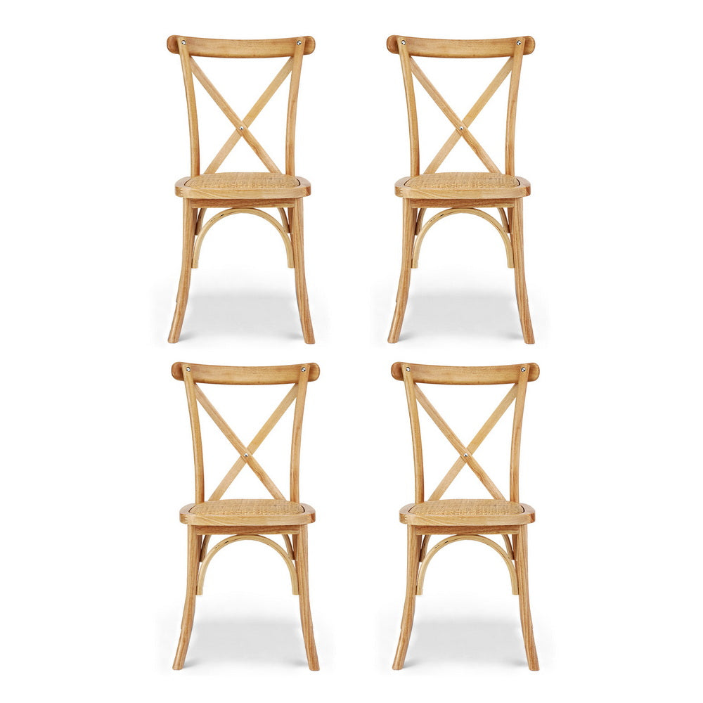 CRUX Rattan Dining Chairsm Sets of 4 - Natural
