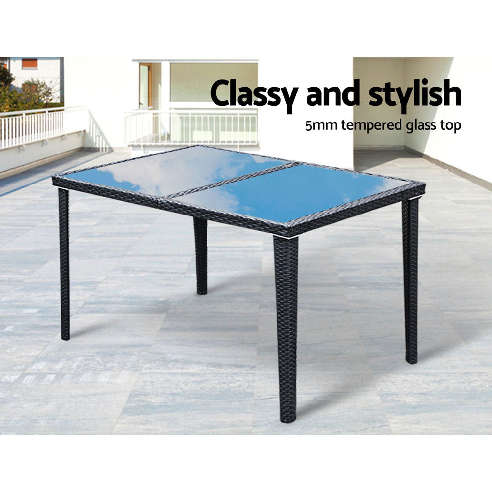 Gardeon Outdoor 7 Piece Dining Set - Black