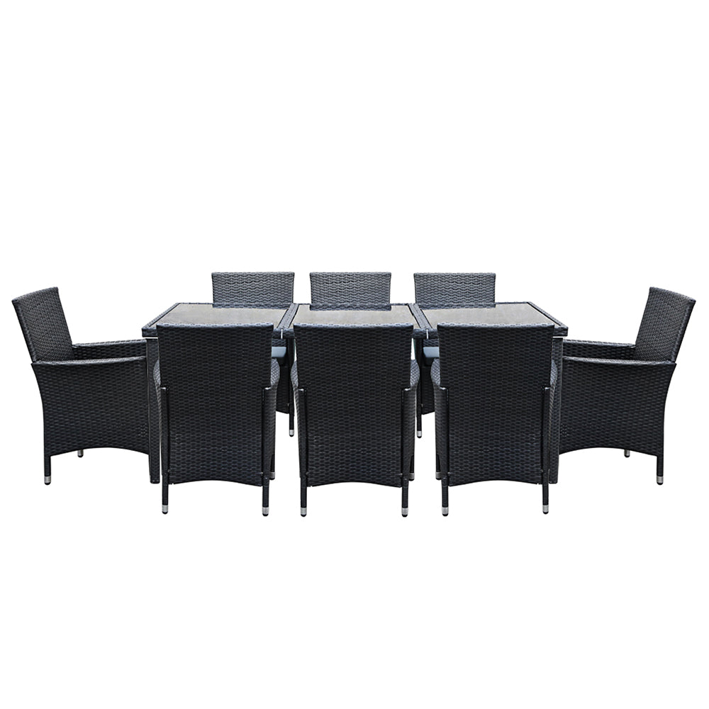 Gardeon Outdoor 9 Piece Dining Set - Black