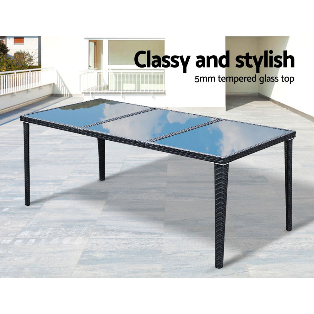 Gardeon Outdoor 9 Piece Dining Set - Black