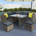 Gardeon Outdoor Sofa Dining Set - Grey