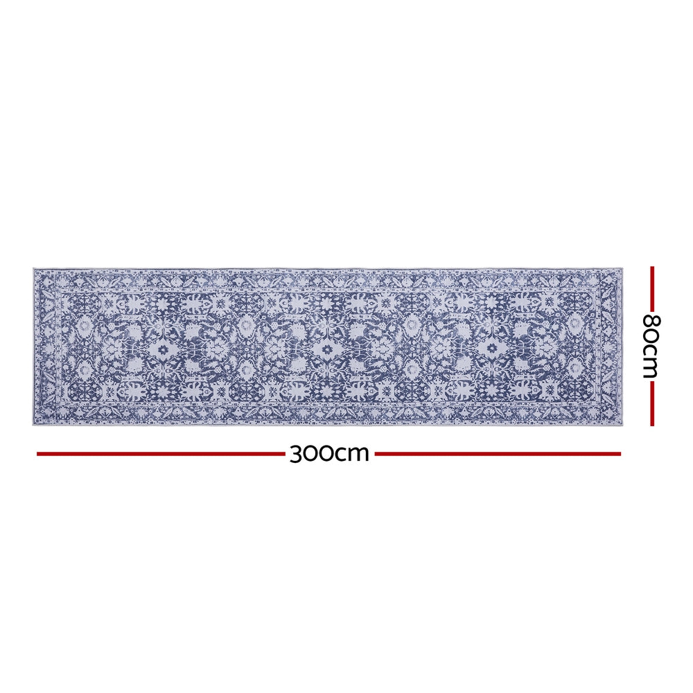 AZURE Washable Hallway Runner - 80 x 300cm