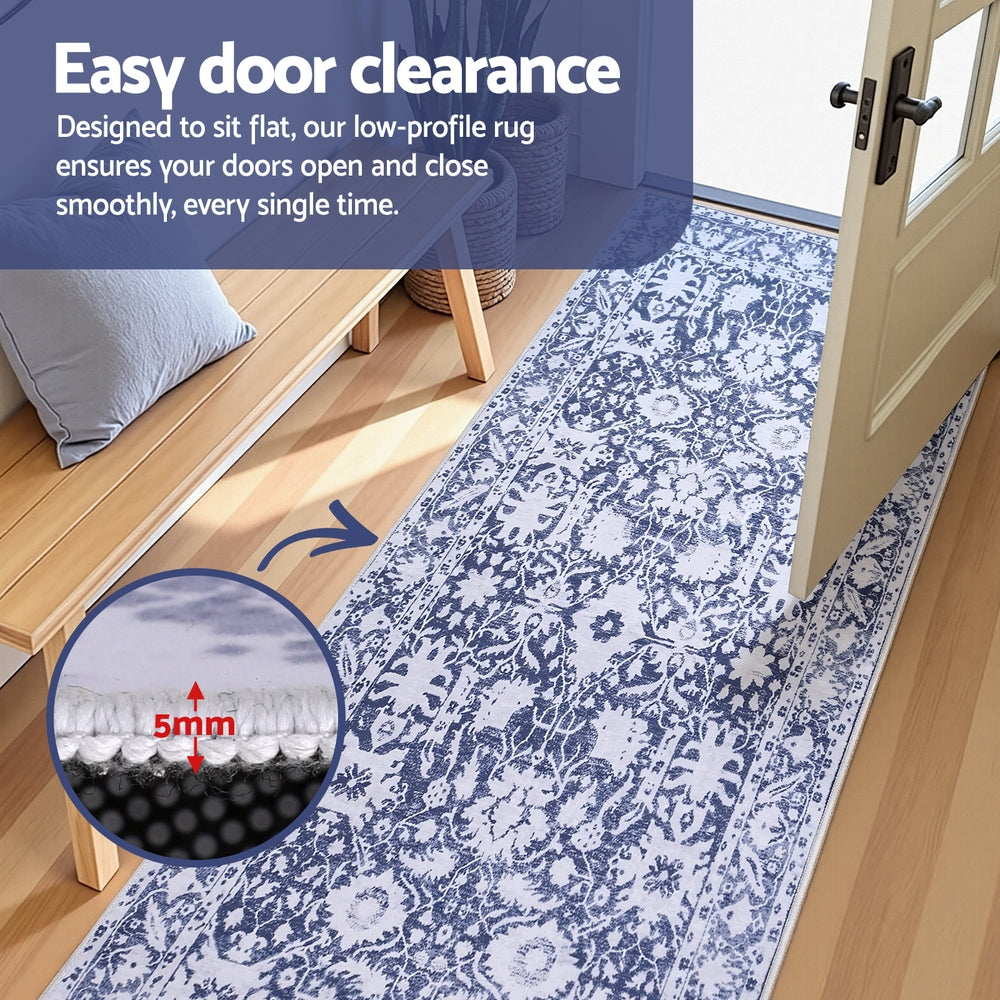 AZURE Washable Hallway Runner - 80 x 300cm