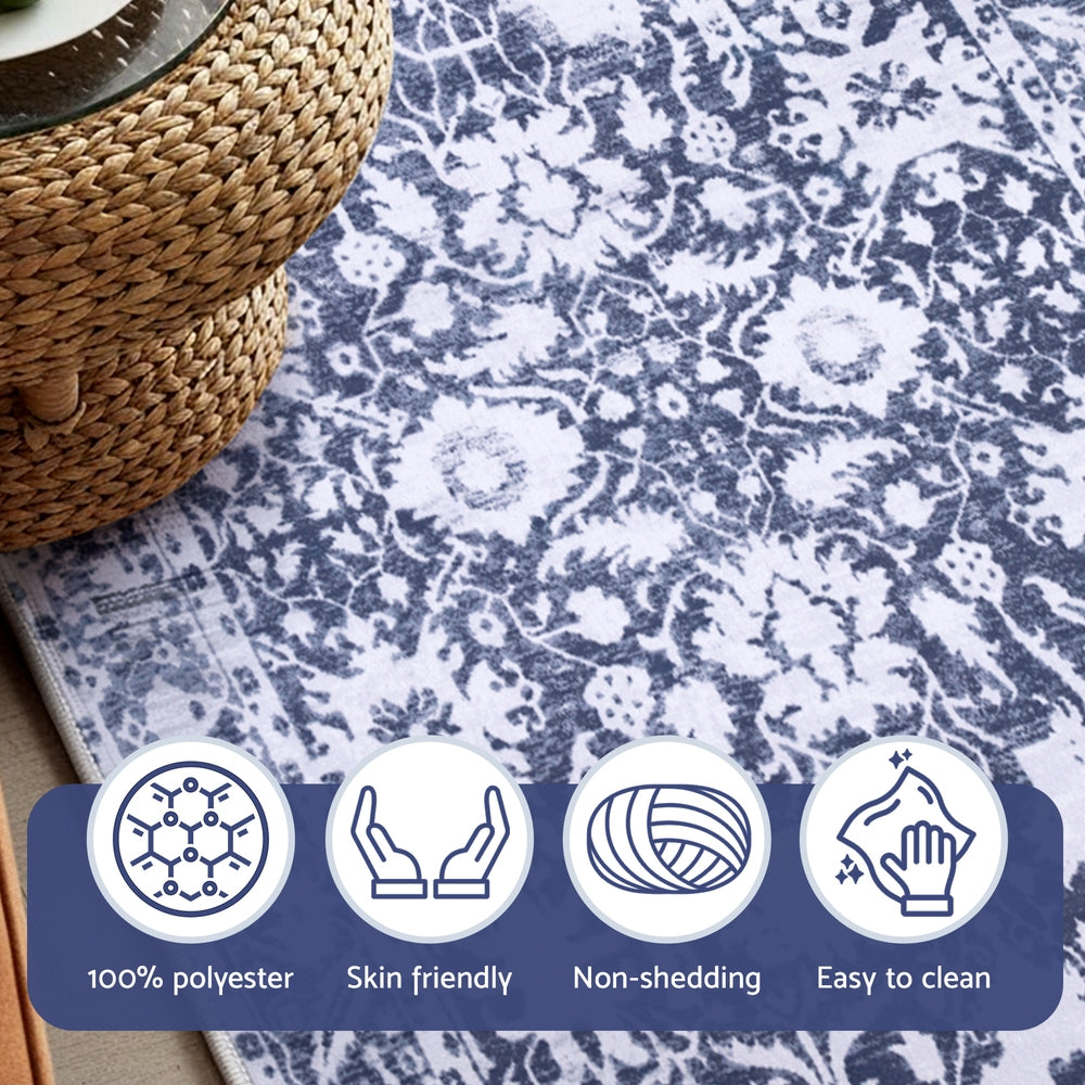 AZURE Washable Hallway Runner - 80 x 300cm