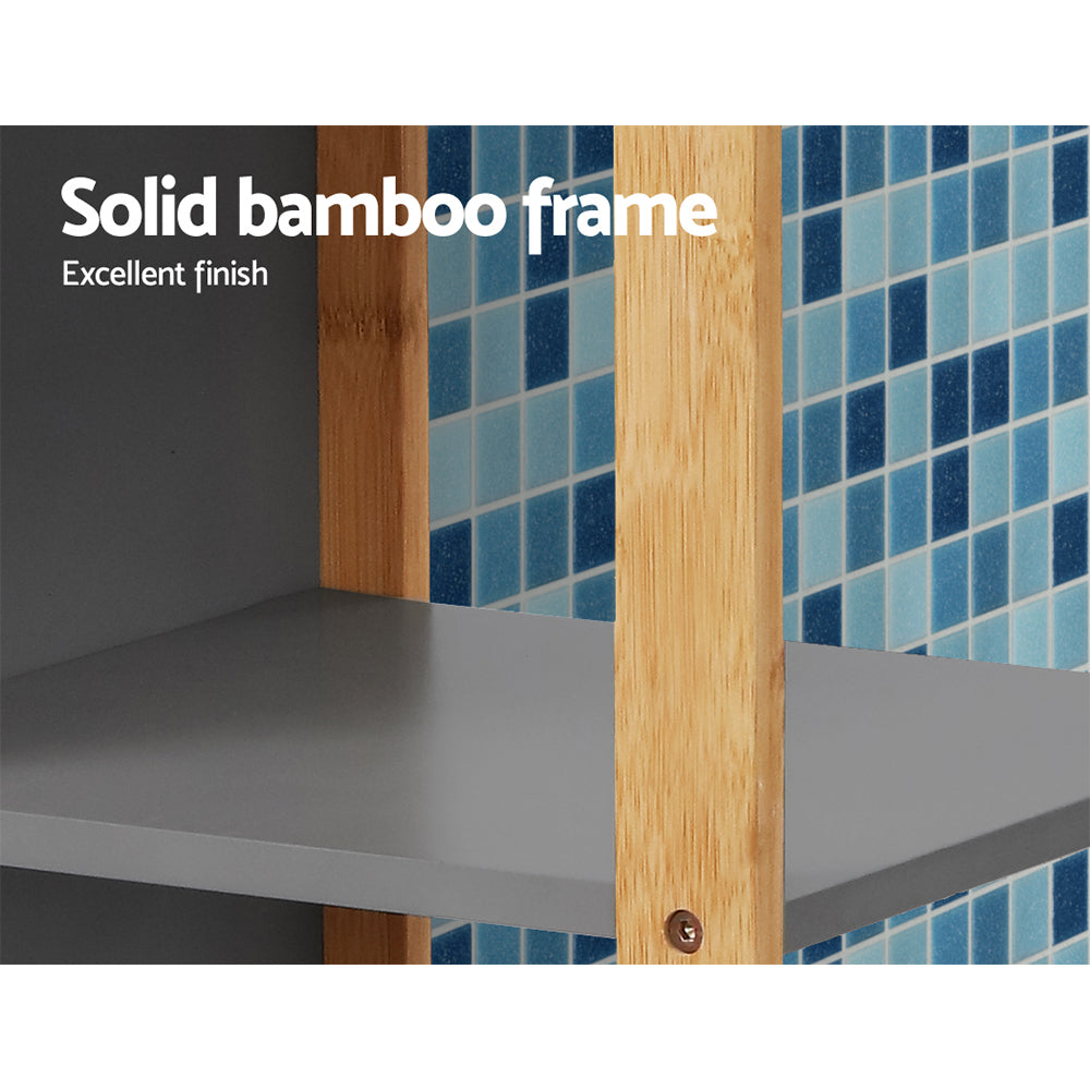 Artiss Bathroom Cabinet, 115cm - Bamboo