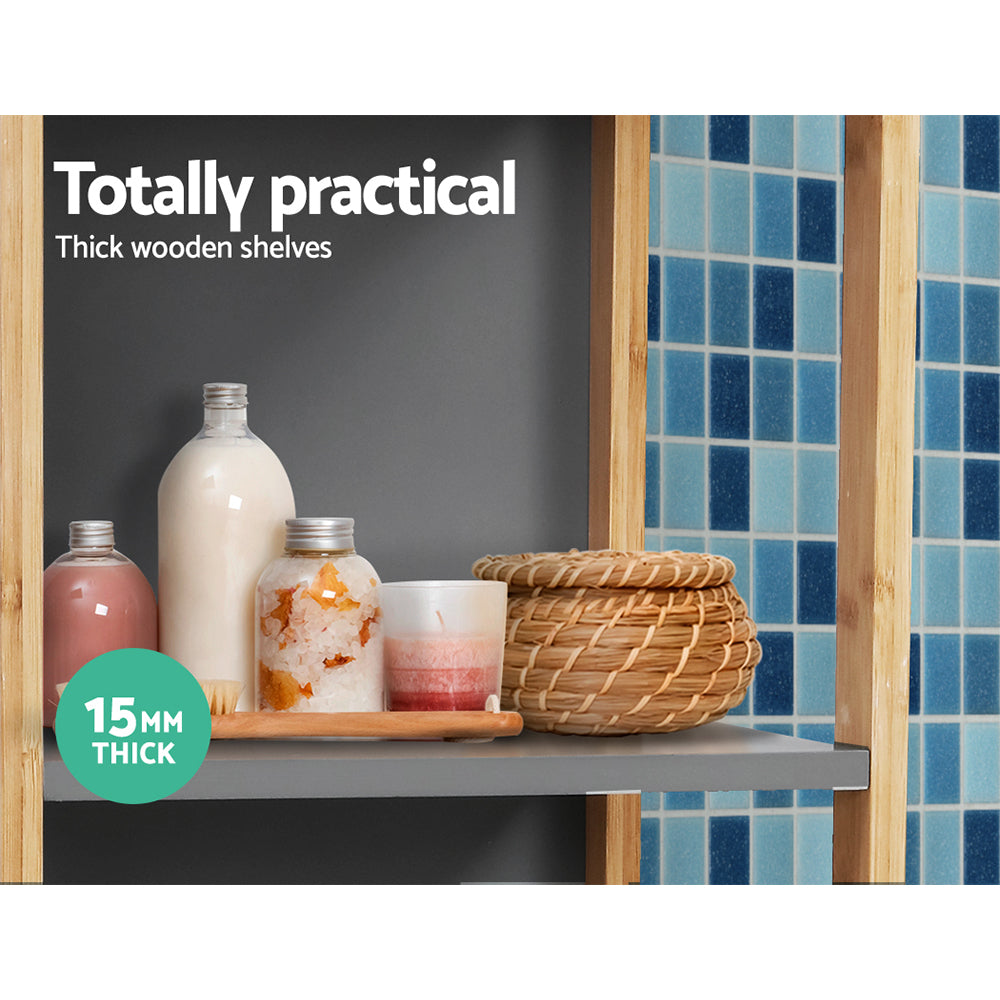 Artiss Bathroom Cabinet, 115cm - Bamboo