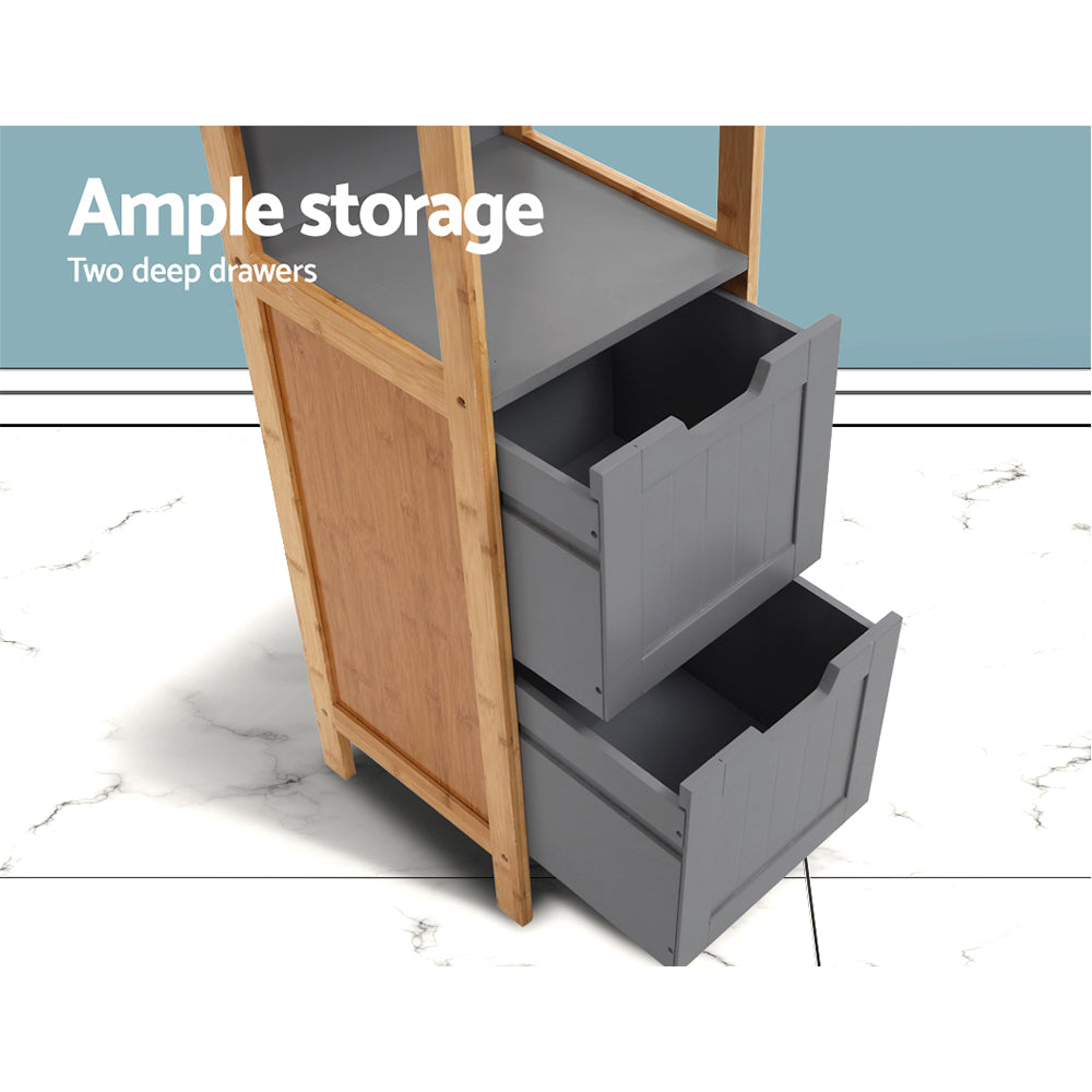 Artiss Bathroom Cabinet, 115cm - Bamboo