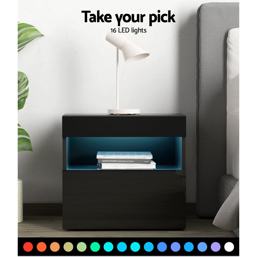 HERES LED Bedside Table - Black