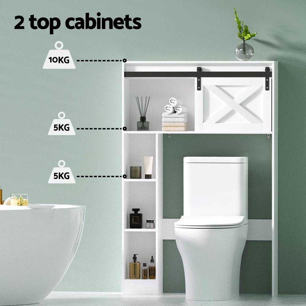 Artiss Bathroom Over the Toilet Storage, 128cm - White